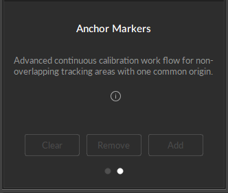 A screenshot of the bottom portion of the Motive Calibration pane, with the Anchor Markers feature  open. 